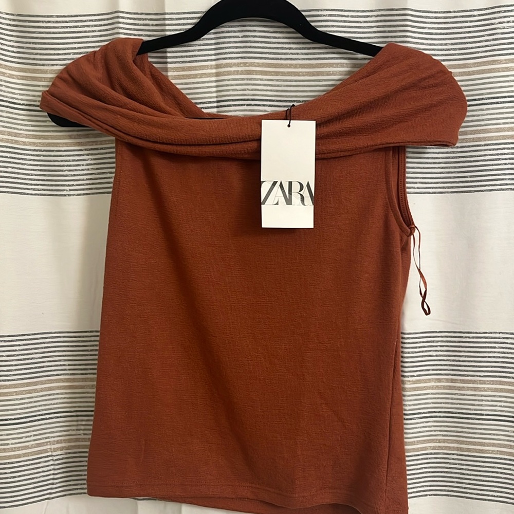 ZARA NEW WOMAN TERRACOTTA RUSTIC STRAPLESS